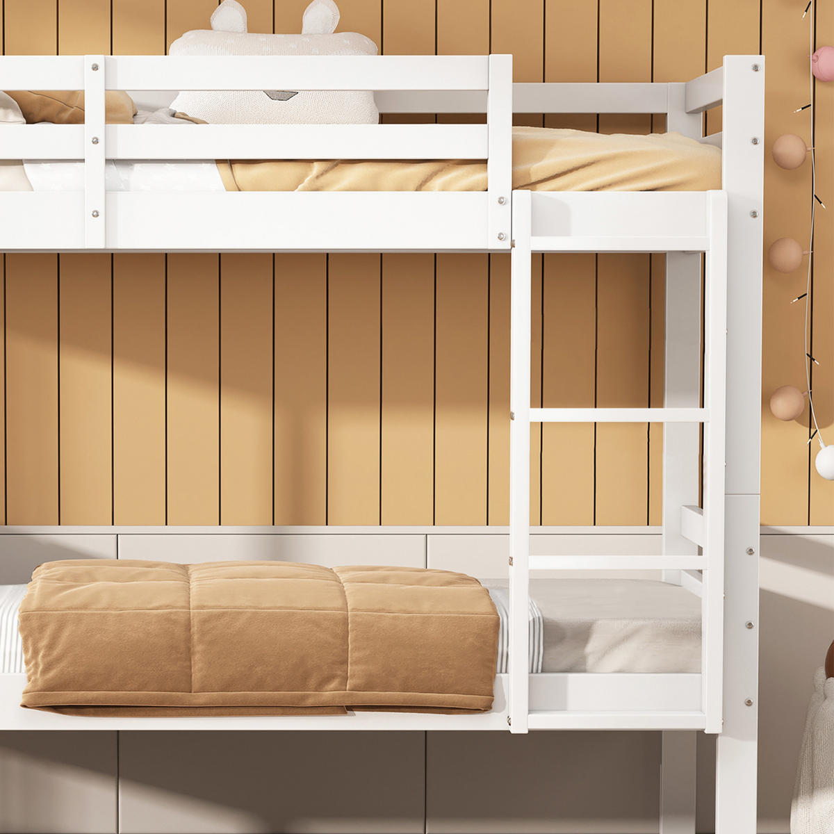 ETAGENBETT teilbar in 2 Einzelbetten 90x200 cm Weiß - Weiß, Holz (90/200cm) - Meubliv