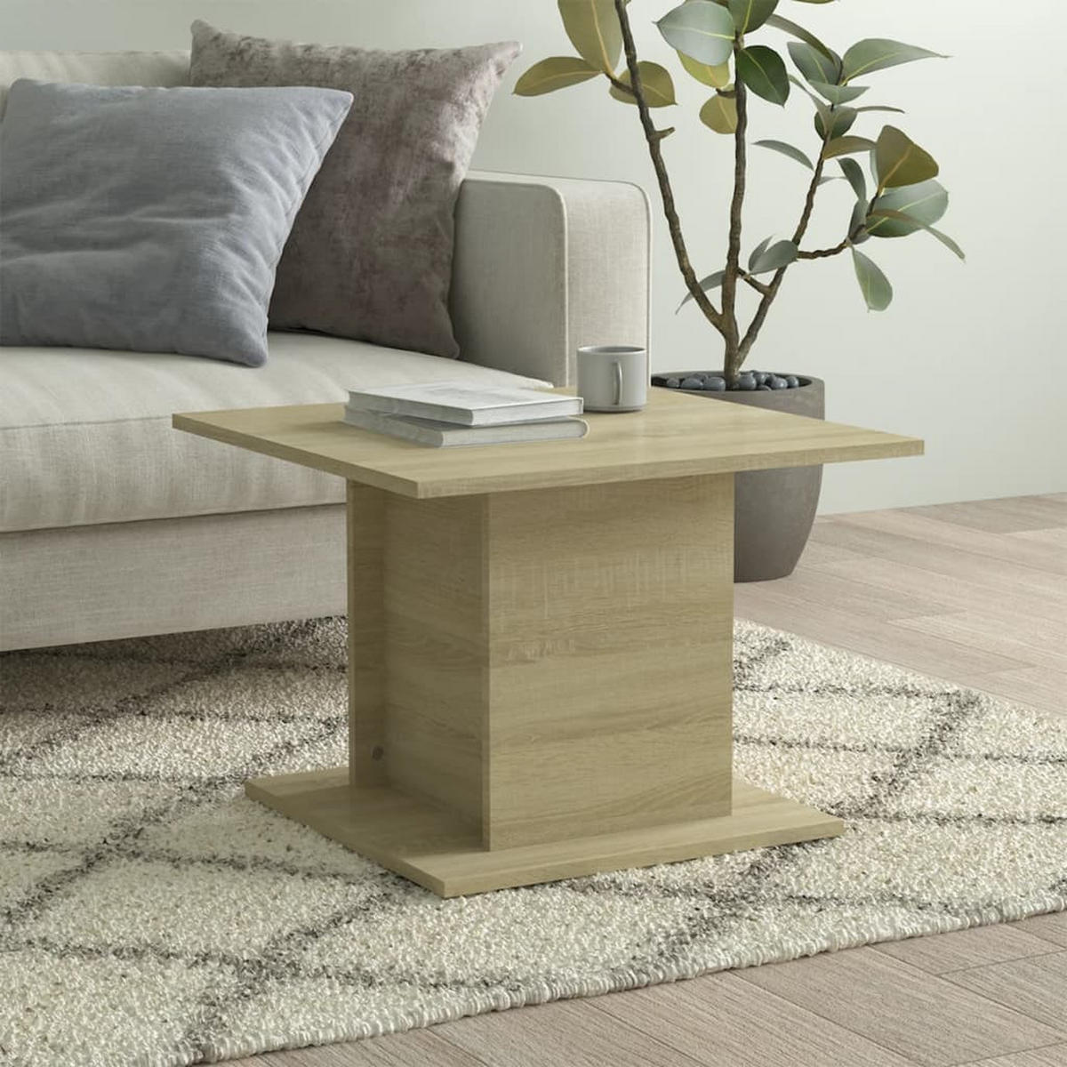 COUCHTISCH Sonoma-Eiche 55,5x55,5x40 cm Holzwerkstoff - Beige, Holzwerkstoff (55.5/55.5/40cm) - furnicato