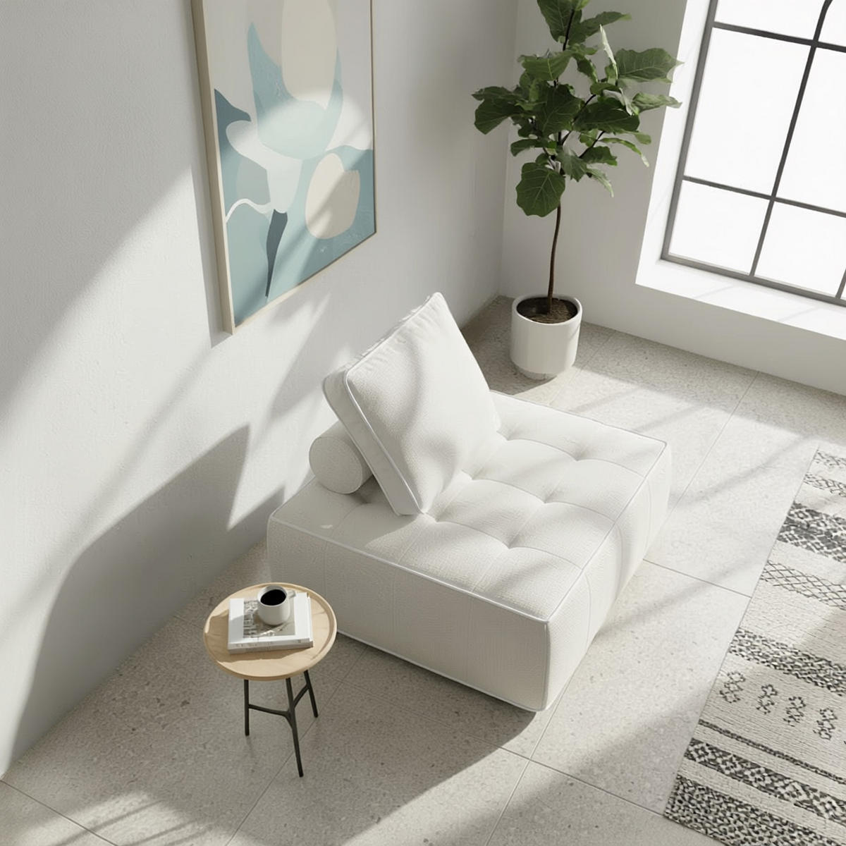 SESSEL Zen Weiß 1-Sitzer - Weiß, Textil (100/75/100cm) - COCO Living