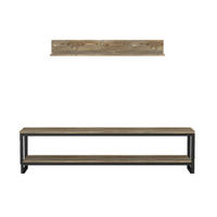 WOHNWAND Wanna mit Metallfüße Eiche - Eichefarben/Schwarz, Holzwerkstoff/Metall (180/45/34.8cm) - moebel17