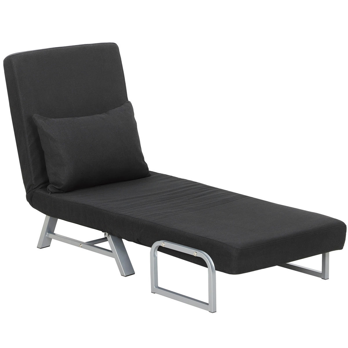 SCHLAFSESSEL DE-14646 5-fach verstellbar & klappbar Schwarz - Schwarz, Textil (73/81/78cm) - ComfortXL