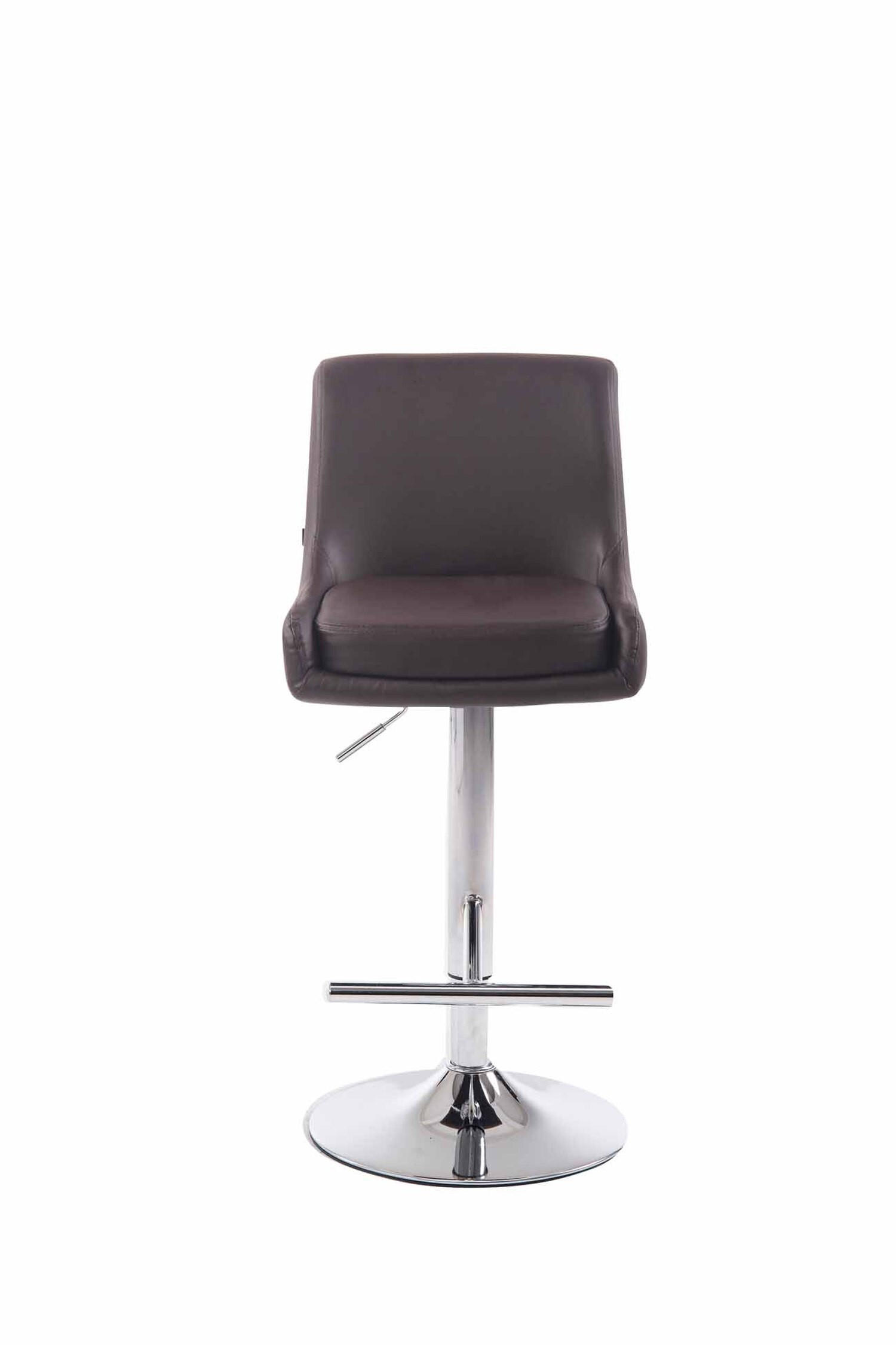 BARHOCKER Cludo, Gestell Metall in Chromoptik, Kunstleder Braun - Chromfarben/Braun, Kunststoff/Textil (43/100/50cm) - TPFLiving