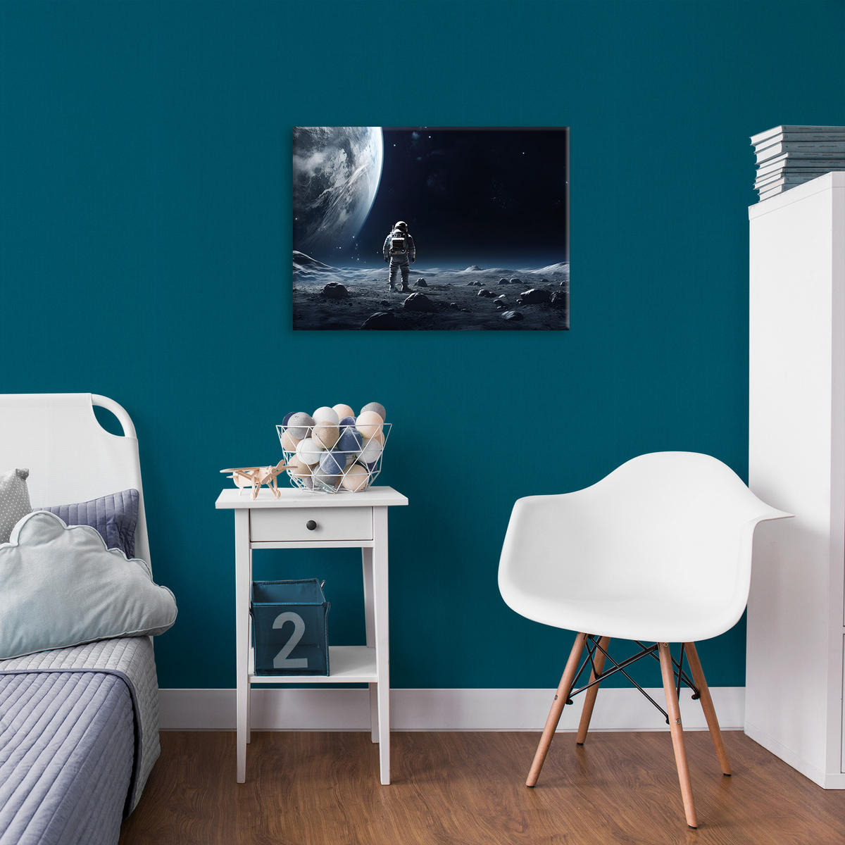 LEINWANDBILD der Mond 50x70cm - Schwarz, Holzwerkstoff (70/1cm) - Art for the Home