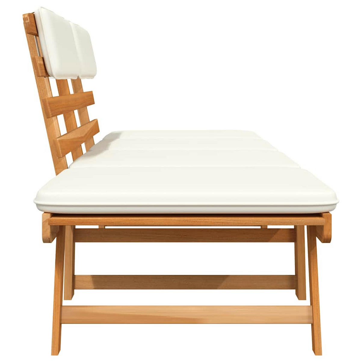 GARTENBANK 2-In-1 Mit Polstern 190 Cm Massivholz Akazie - Creme, Holz/Textil (190/75/68cm) - vidaXL
