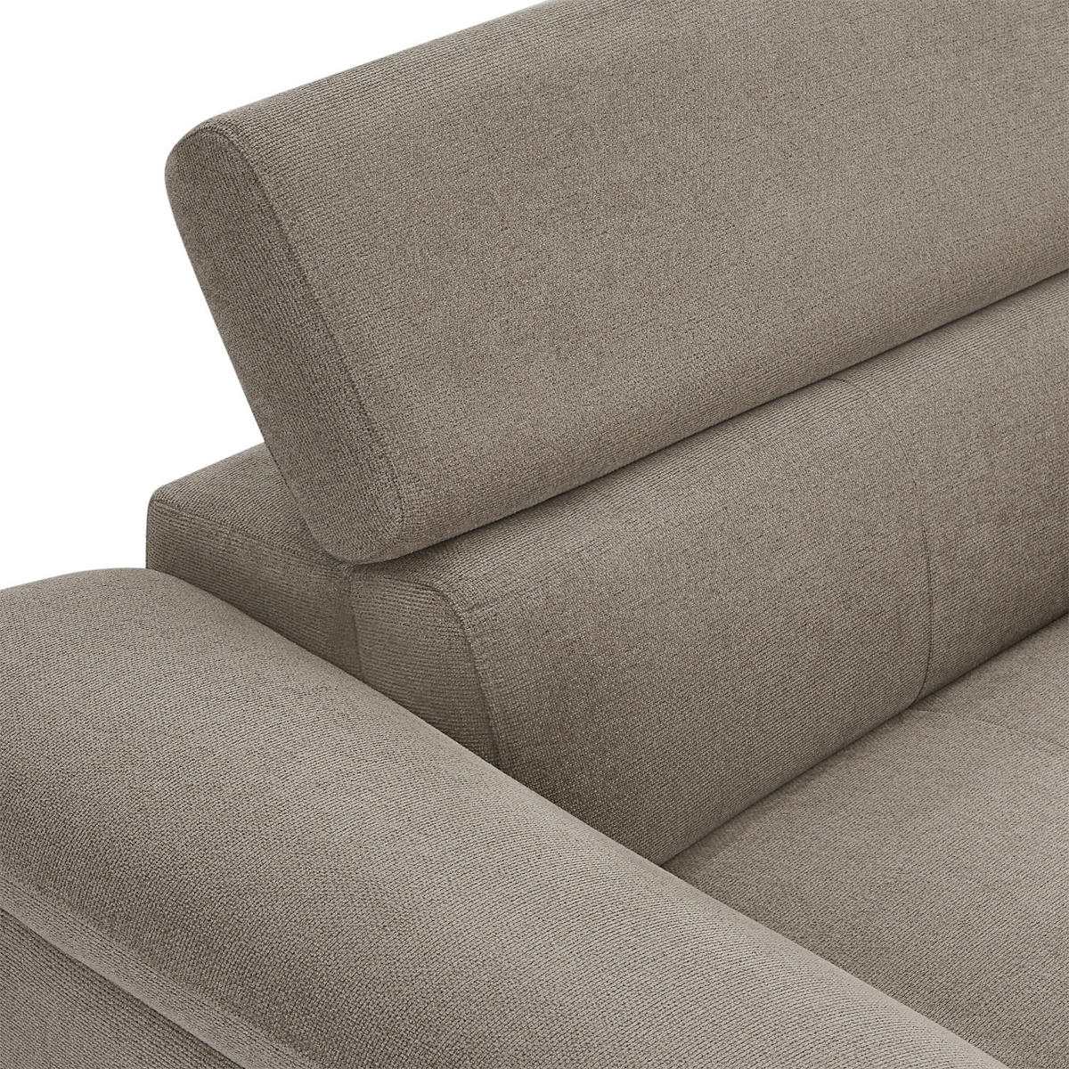 ECKSOFA Webstoff Beige - Beige/Schwarz, Textil/Metall (290/95cm) - Furnhouse