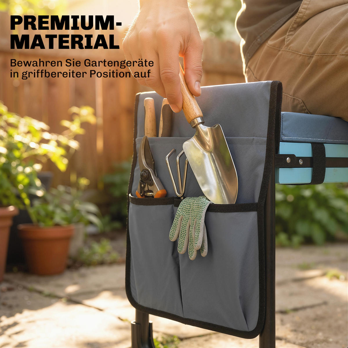 KNIEBANK Stahl EVA Dunkelgrau - Dunkelgrau, Metall (29/50/60.5cm) - Outsunny