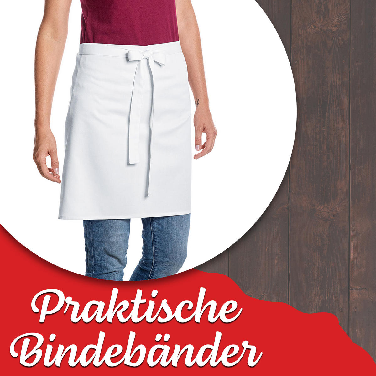 SCHÜRZE , Einheitsgröße, 65% Polyester, 35% Baumwolle, Weiß - Weiß, Textil (50/80cm) - Zollner