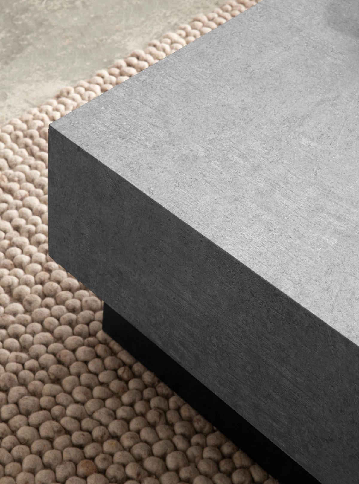 COUCHTISCH in Grau mit Beton-Optik, integriertem Stauraum, 65x65x40 cm - Schwarz/Grau, Holzwerkstoff (65/65/40cm) - KADIMA DESIGN