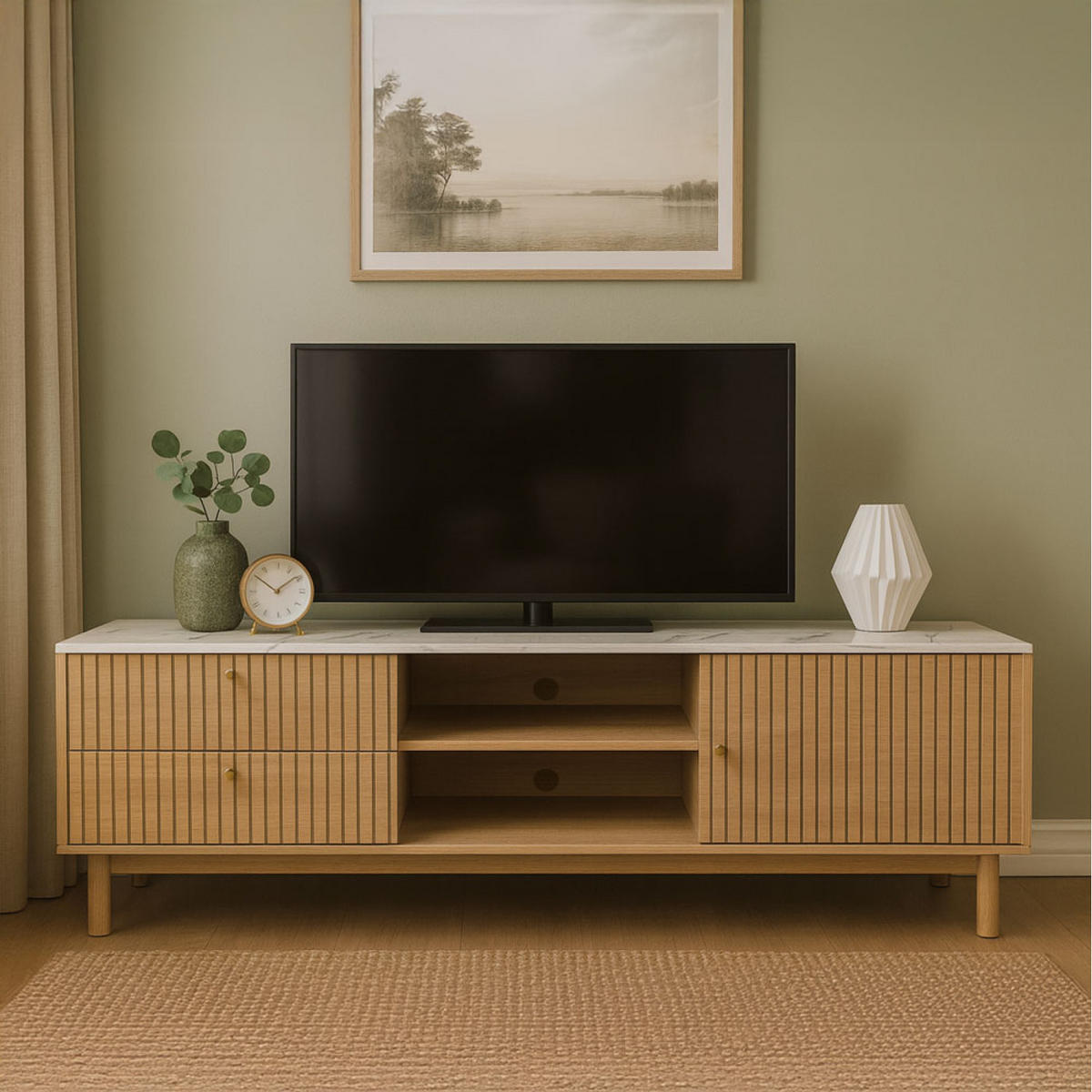 TV-MÖBEL Trix in Holzoptik 150 cm im zeitgenössischen Stil - Braun, Holz (150/40/52cm) - Concept Usine