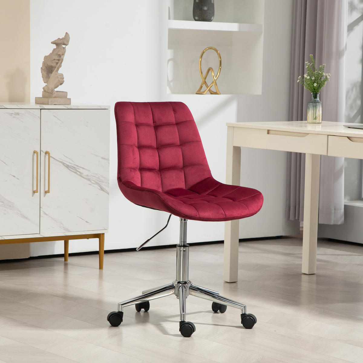 SCHREIBTISCHSTUHL MICKY Weinrot - Weinrot, Textil (50/92/54cm) - SVITA