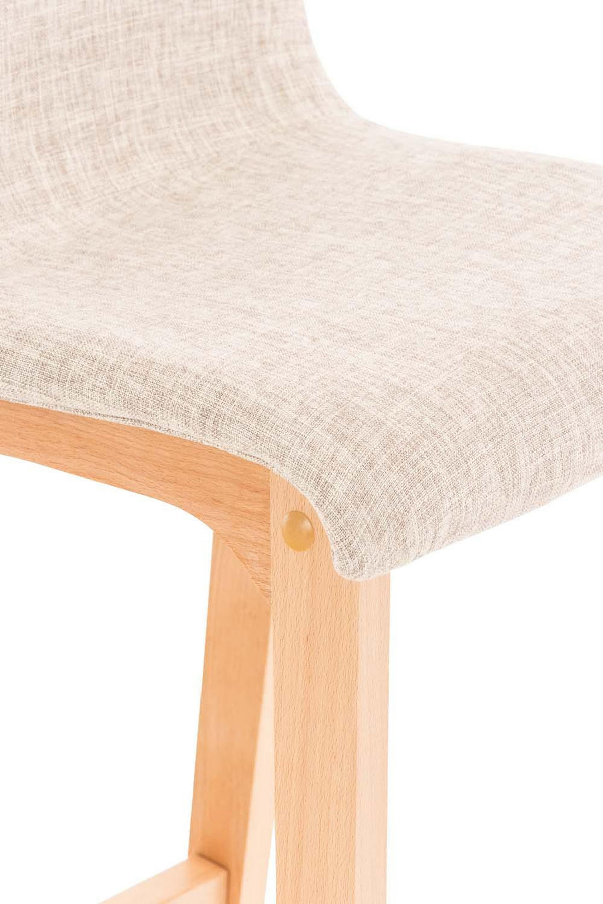 BARHOCKER Stoff creme - Eukalyptusholzfarben/Creme, Holz/Textil (41/101/46cm) - CLP