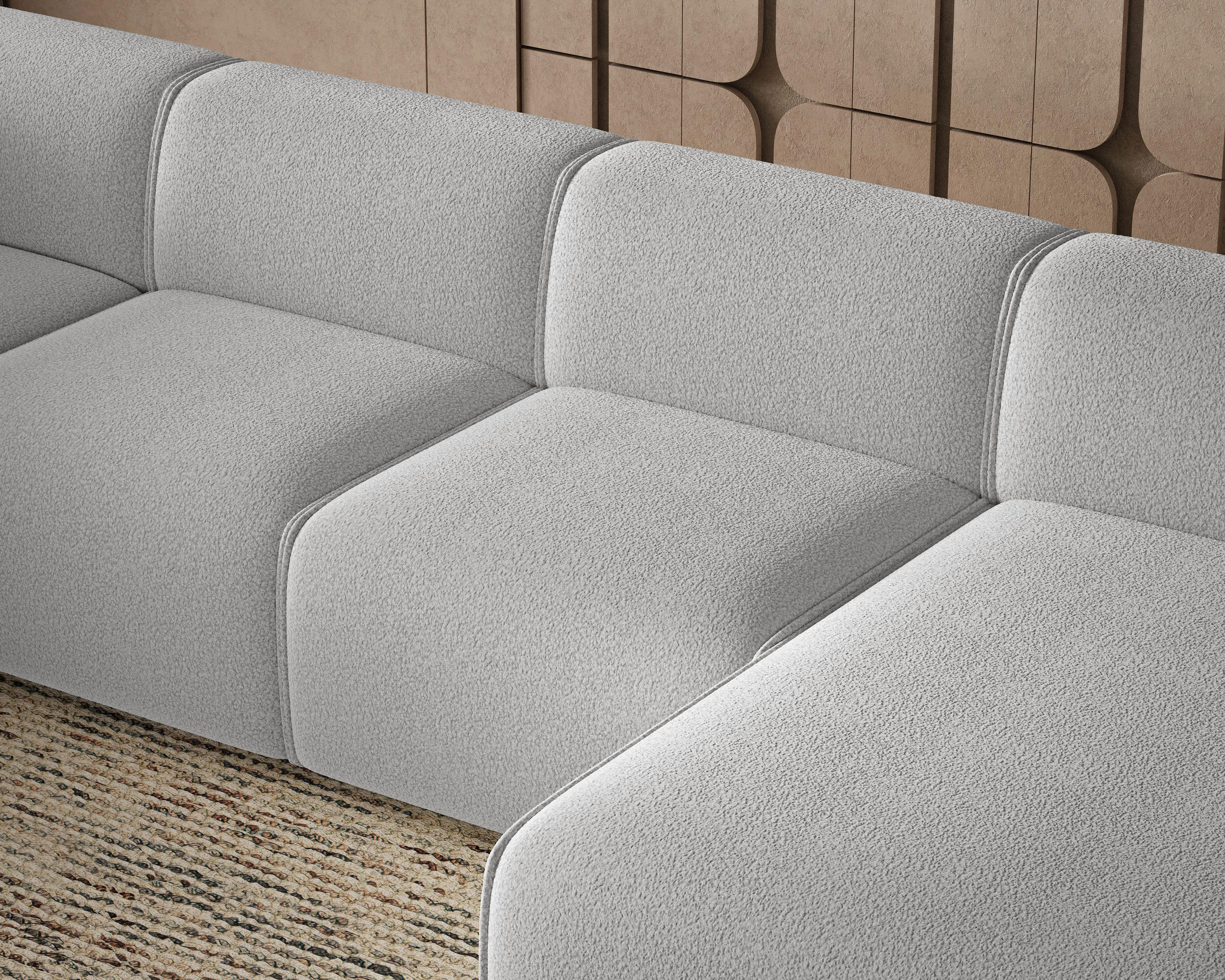 Graingold Ecksofa Grau 378x220 cm