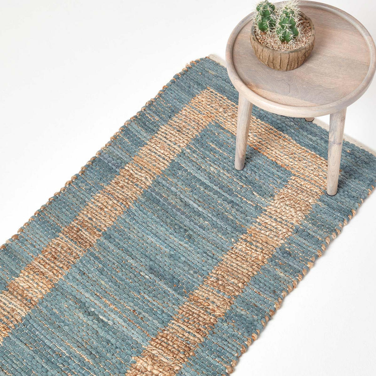 TEPPICHLÄUFER Veranda, Hanf & Baumwolle 66/200 cm - Grau, Textil (66/200cm) - Homescapes