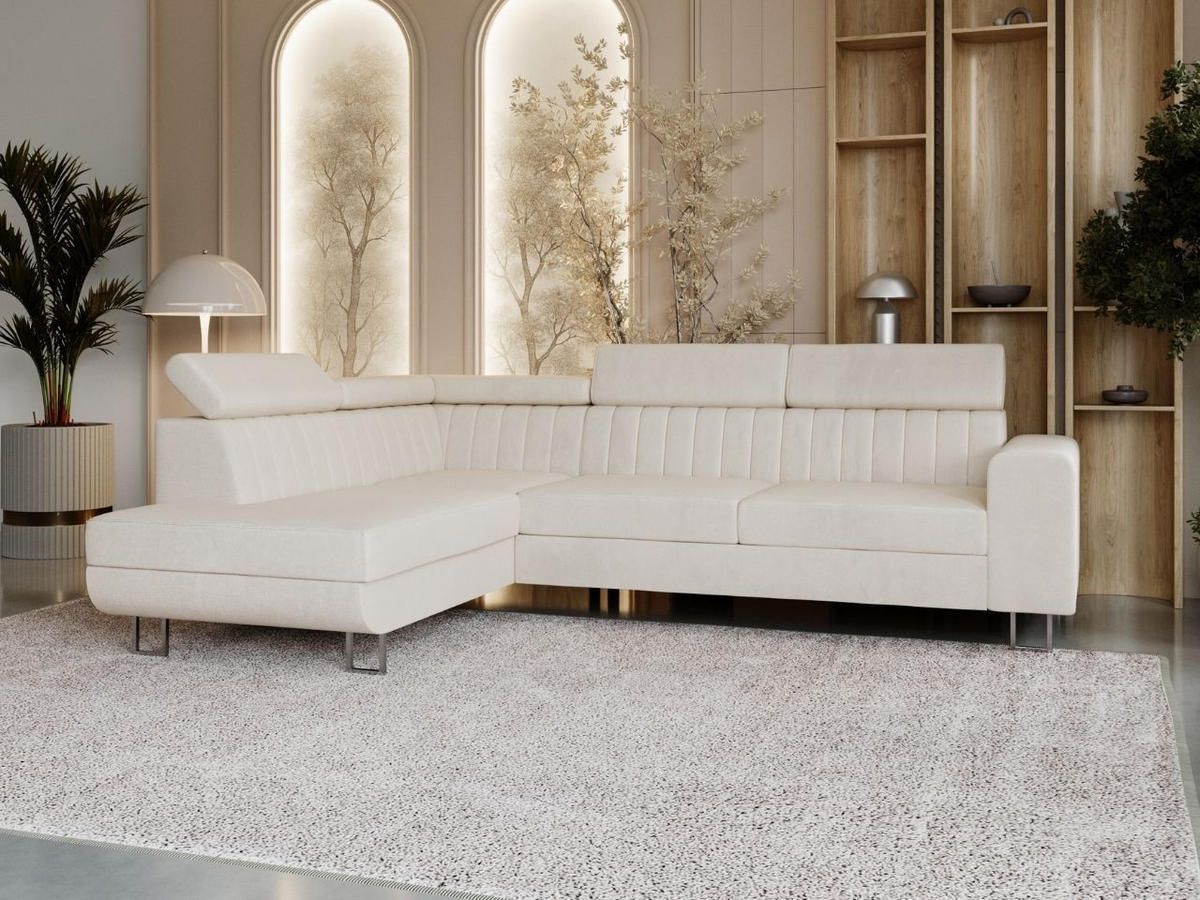 ECKSOFA Berona Beige Links - Beige, Holz/Textil (255/190cm) - Graingold