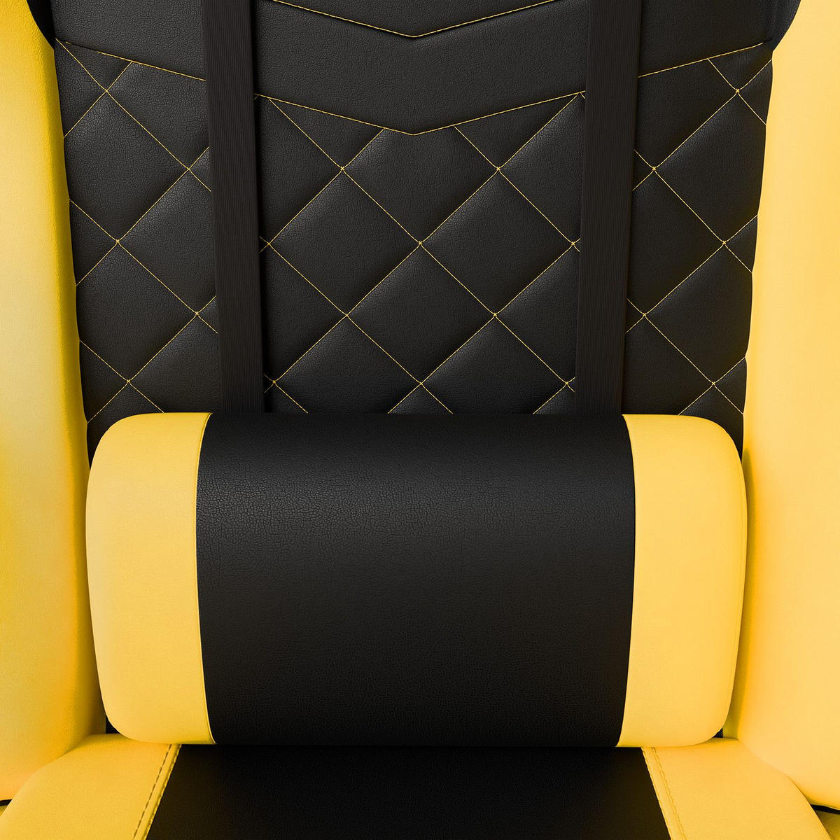 GAMINGSTUHL HyperSeat schwarz/gelb - Gelb, Kunststoff (63/131/121cm) - Juskys