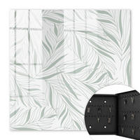 SCHLÜSSELBOX Schwarz 30x30 cm- Türöffnung nach rechts - Blättermuster - Grau, Metall (30/30/5cm) - TULUP