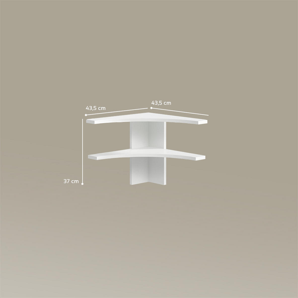ECKREGAL Tiberio Weiß 43.5 x 37 cm - Weiß, Holzwerkstoff (43.5/37/43.5cm) - Livinity®