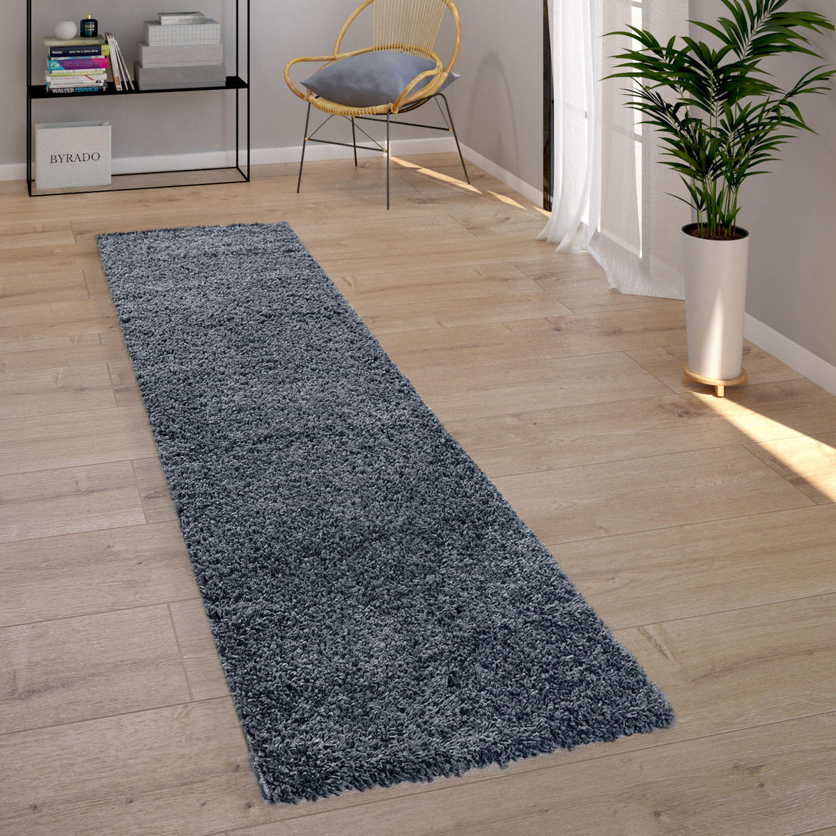 HOCHFLORTEPPICH 70/250 cm Trip 450 - Hellblau, Textil (70/250cm) - Paco Home