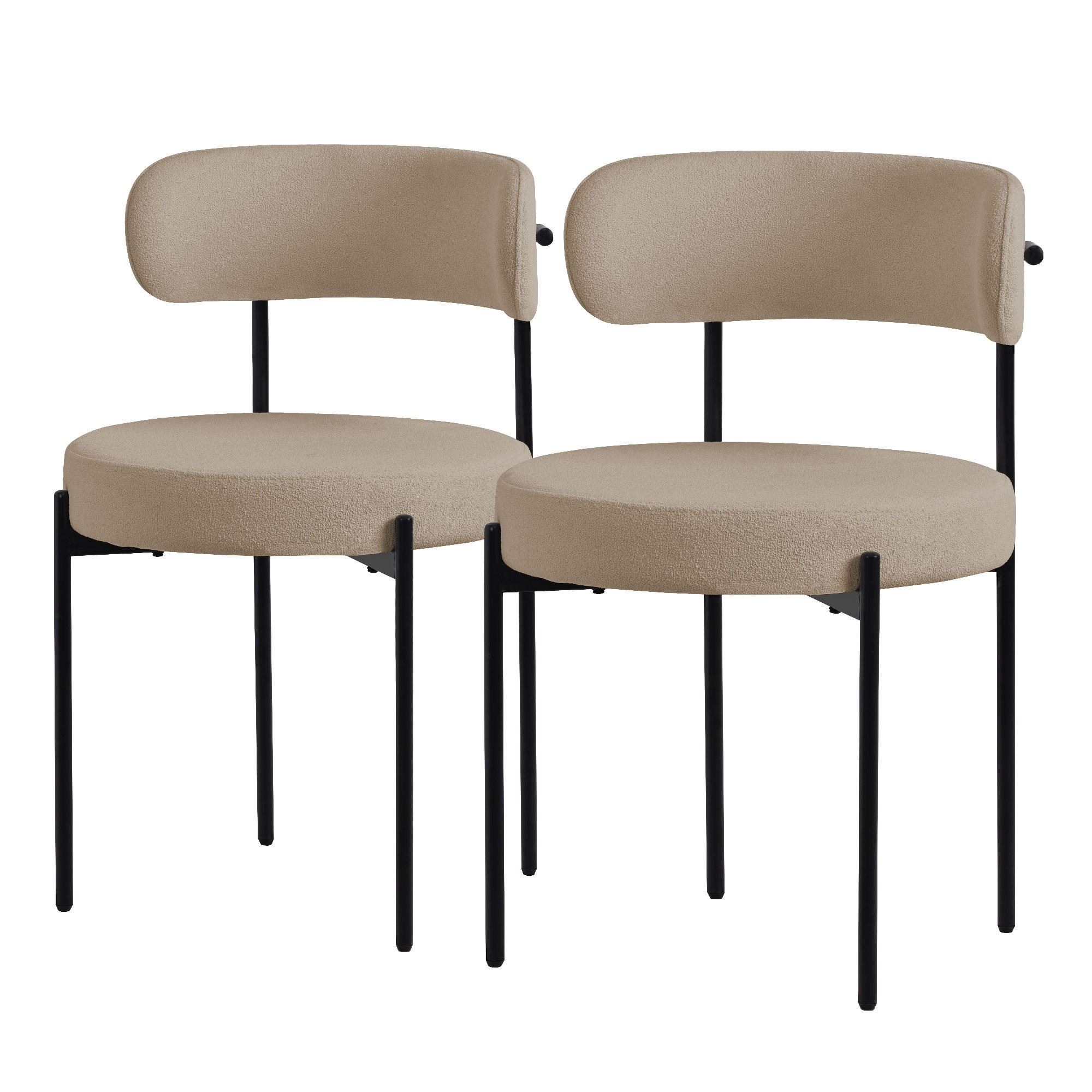ML-DESIGN SADA 2 JÍDELNÍCH ŽIDLÍ Hnědá plyšová látka