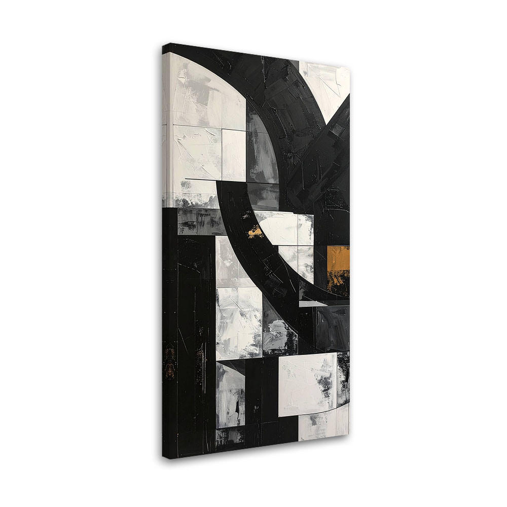 LEINWANDBILD 3D und geometrisch 40x80cm - Schwarz, Textil (40/80cm) - Feeby