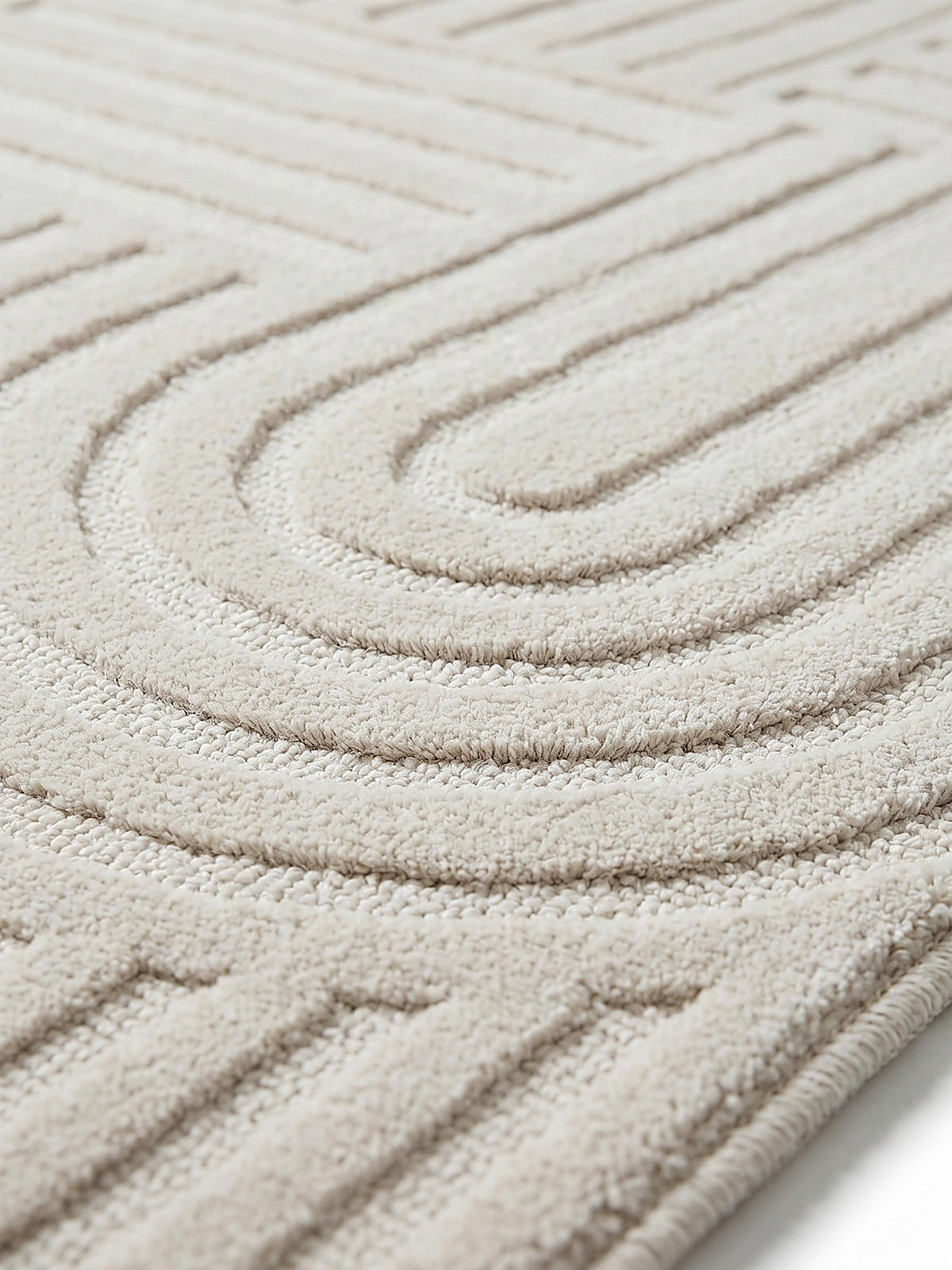 TEPPICH aus Wolle LEVEN in Elfenbein, geometrisch, 60 x 230 cm - Champagner, Textil (60/230cm) - KADIMA DESIGN