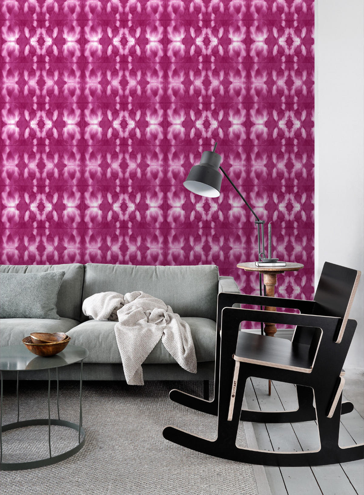 TAPETE Tie-Dye Shibori Muster 53 cm x 10.05 m - Pink, Papier (53/1000cm) - ESTAhome