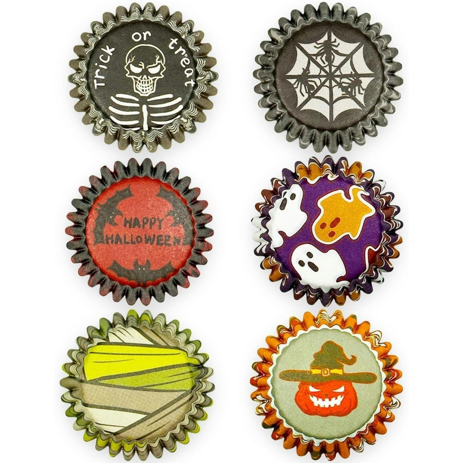 MUFFINFÖRMCHEN 300 Stück Set Halloween-Design Mini - Multicolor, Papier (3.2/2.1/3.2cm)