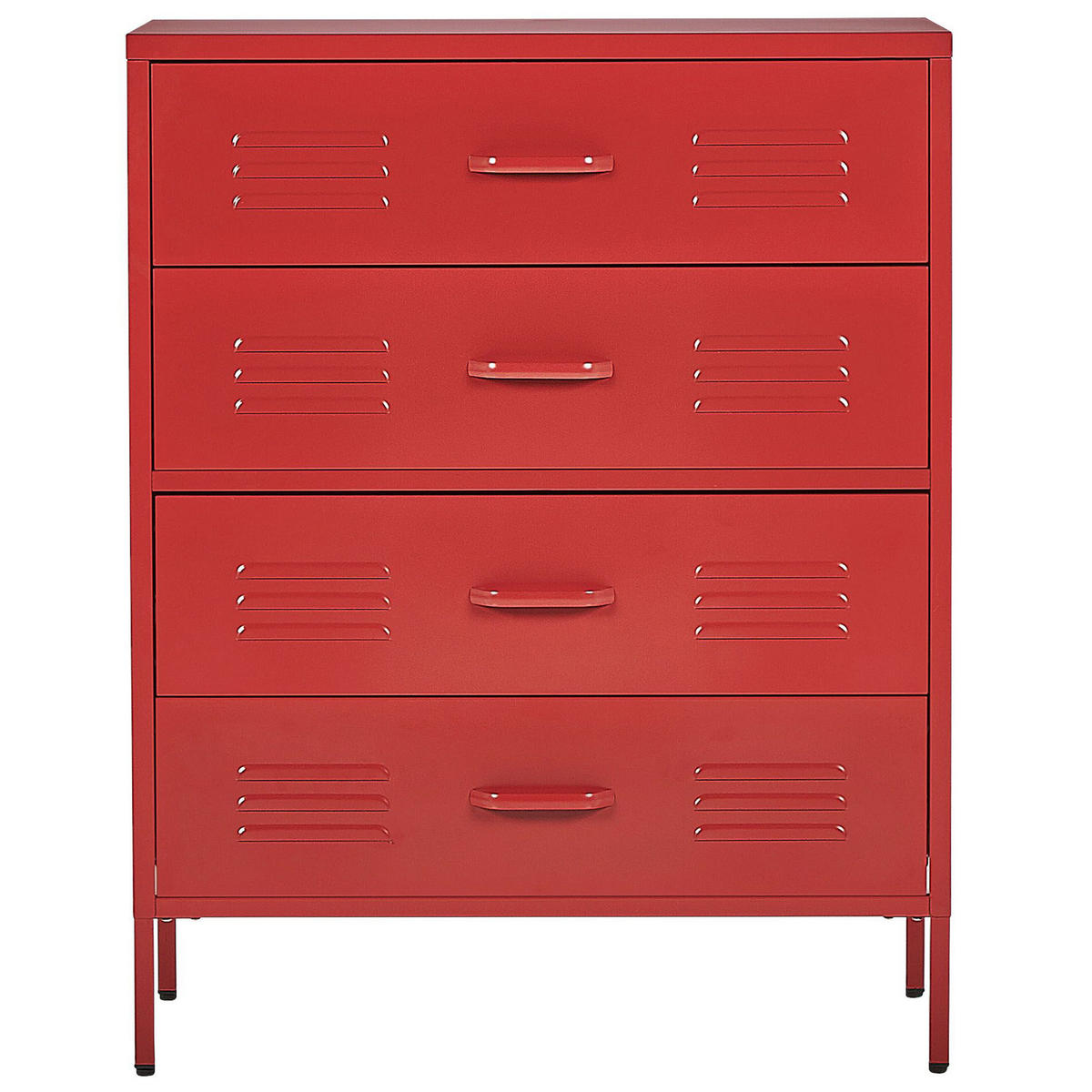 KOMMODE rot 4 Schubladen Enago - Rot, Metall (80/102/40cm) - Beliani
