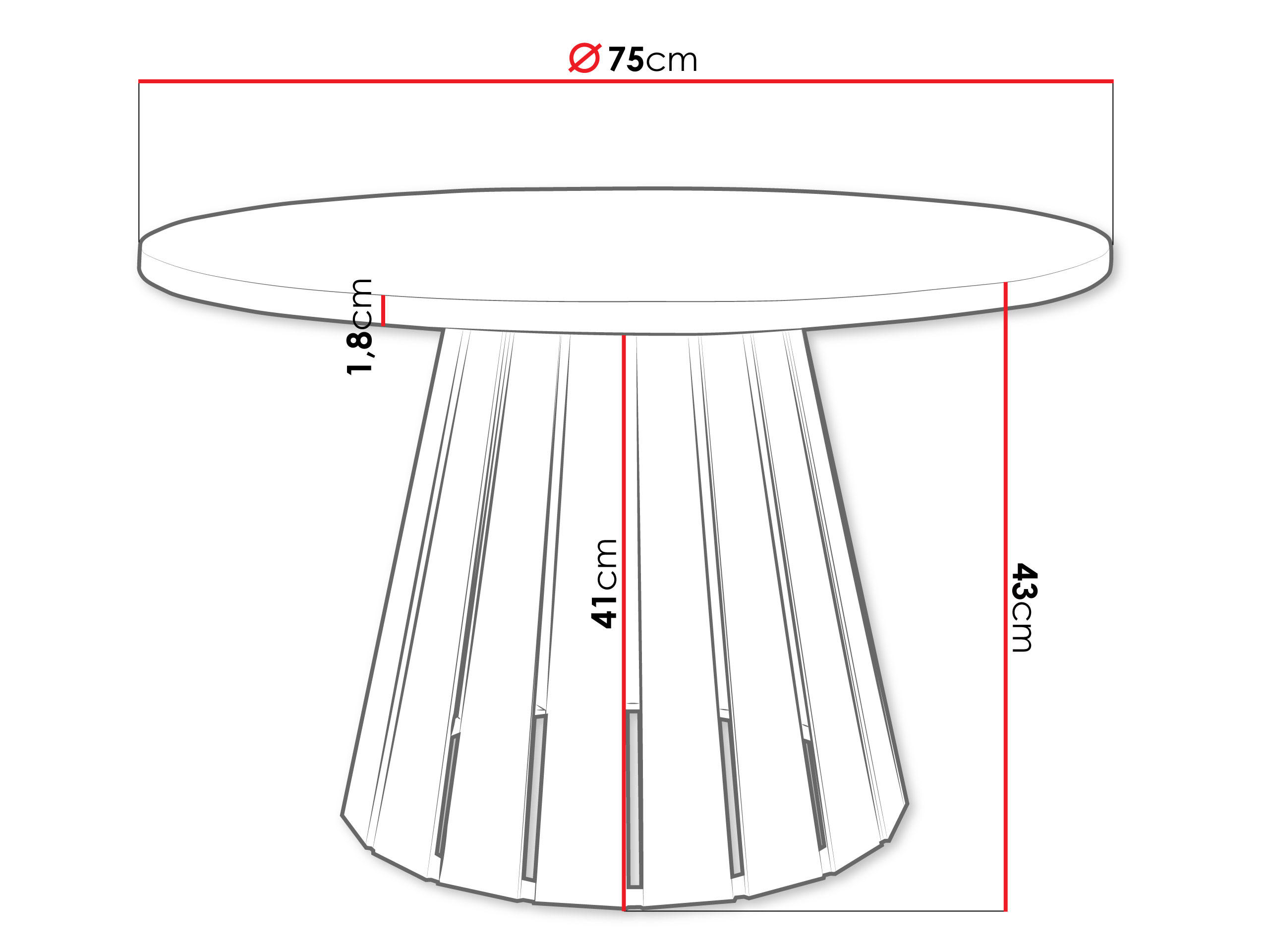 Thumbnail - Mirjan24 Couchtisch, Schwarz, Braun, Holzwerkstoff, Rund,Rund, 75x43x75 cm, Wohnzimmer, Wohnzimmertische, Couchtische