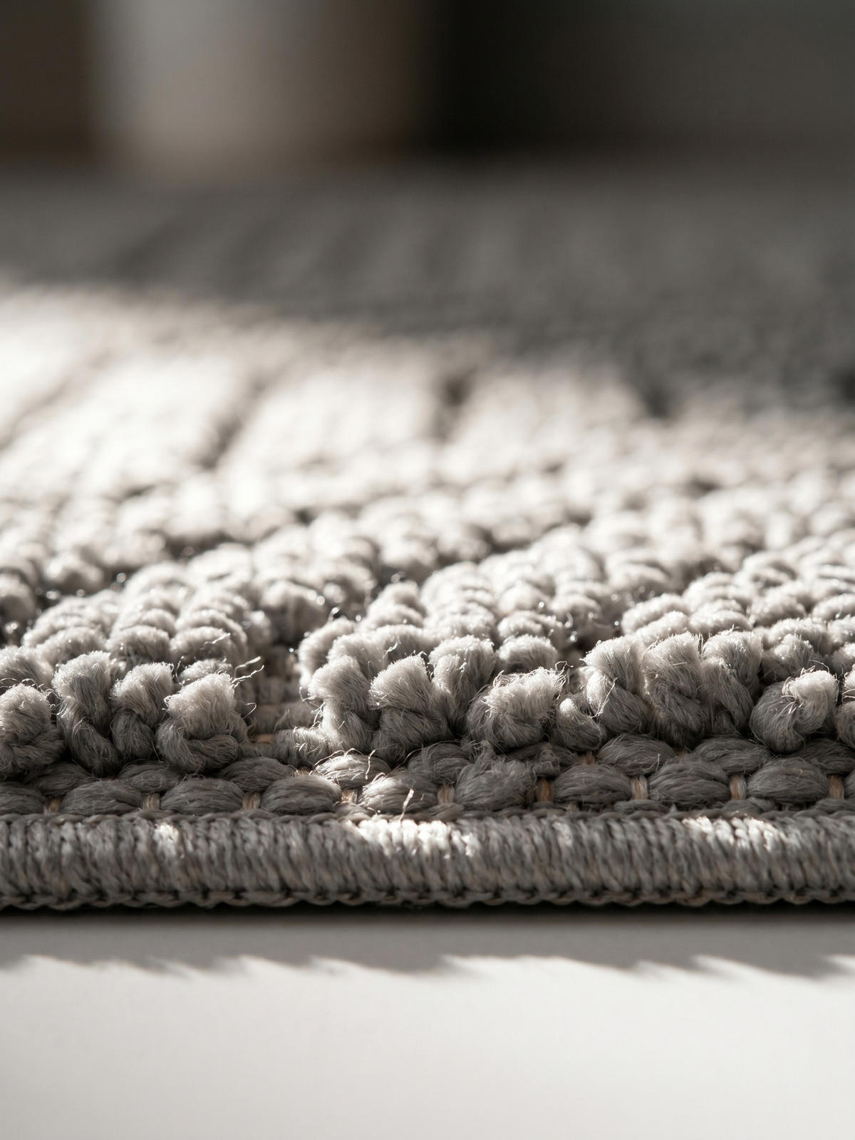 TEPPICH Flachgewebe LANGAU in Silber, mit geometrischen Bögen, 80 x 250 cm - Silberfarben, Textil (80/250cm) - KADIMA DESIGN