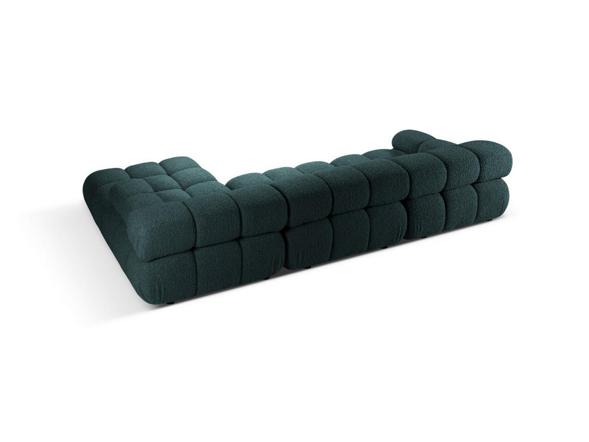 ECKSOFA modular rechts Bellis aus Boucle petrol 4 Sitzplätze - Petrol, Textil (155/282cm) - Micadoni