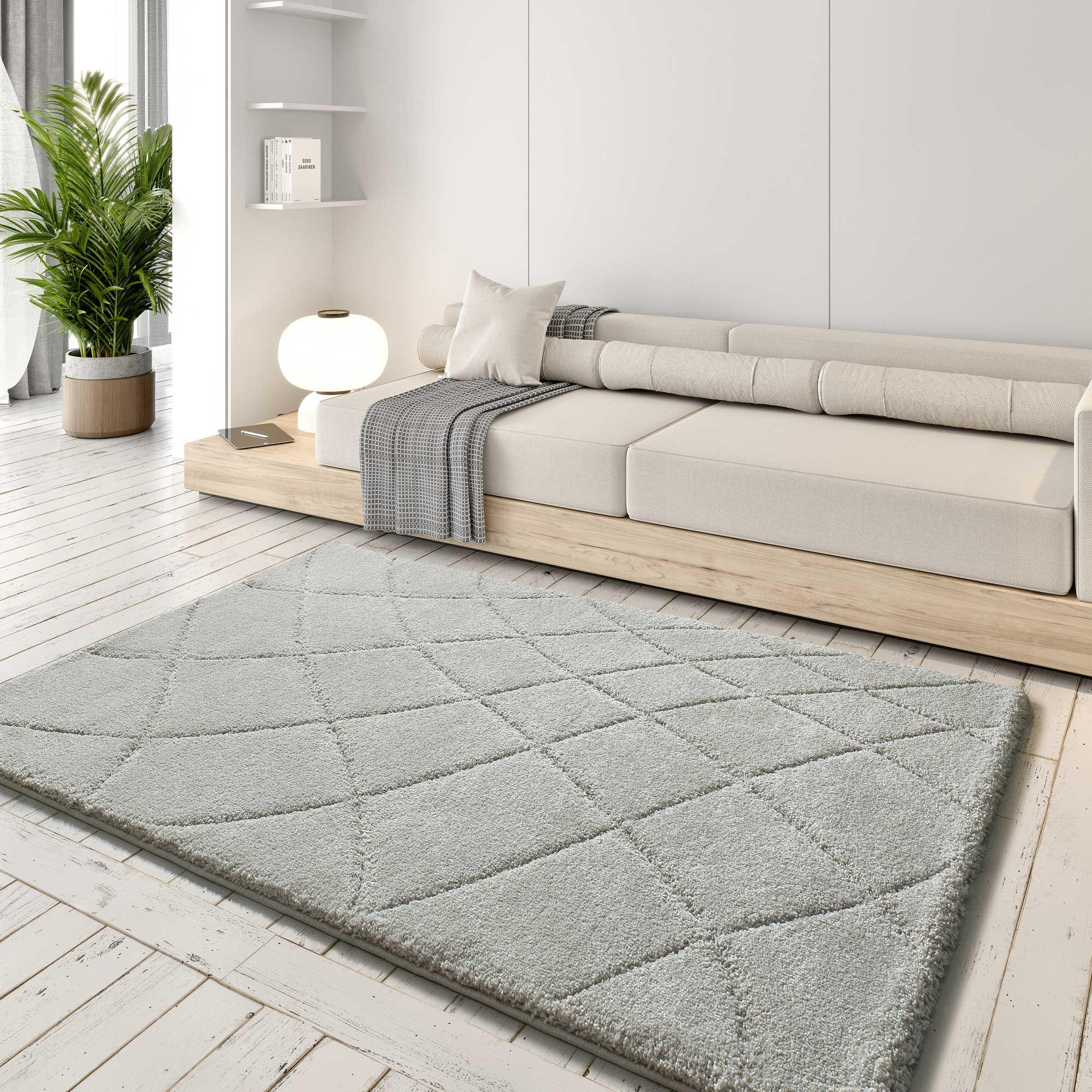 Thumbnail - Atticgo Hochflorteppich, Silber, Textil, Mode, Rechteckig, 80x150 cm, Oeko-Tex® Standard 100, in verschiedenen Größen er...