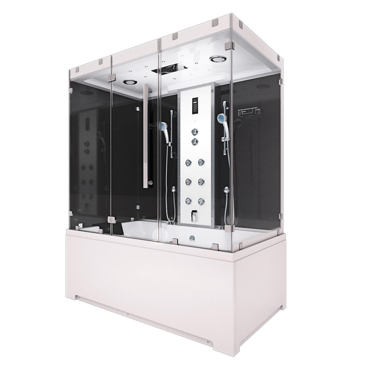 DAMPFDUSCHE Whirlpool K80-SW-EH-A-SC - Schwarz, Glas/Kunststoff (100/180/228cm) - AcquaVapore by Sandra Jentho