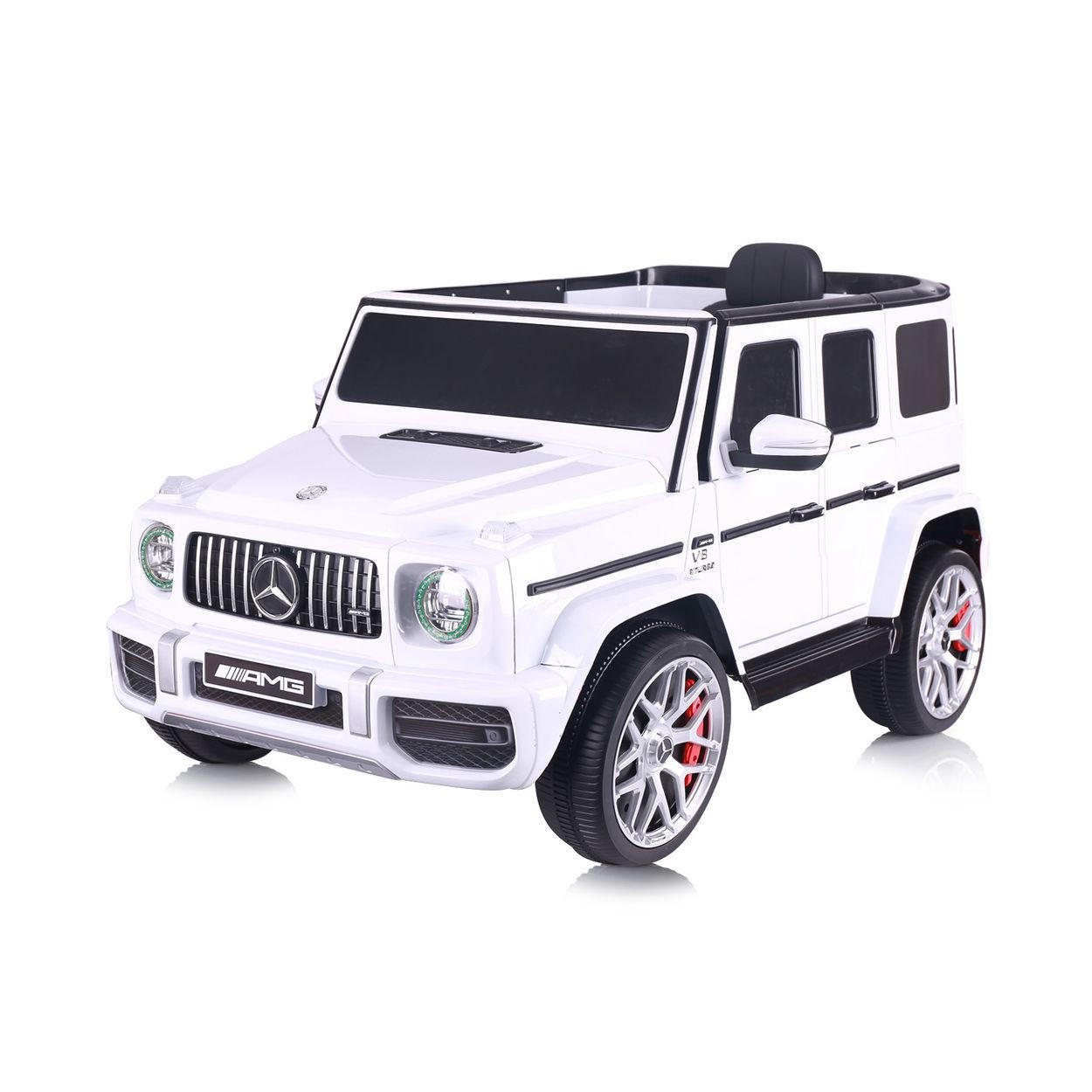KINDERELEKTROAUTO SUV Mercedes AMG weiß schwarz G63 Radio Vierradfederung MP3 - Weiß, Kunststoff (106/62/54cm) - Chipolino