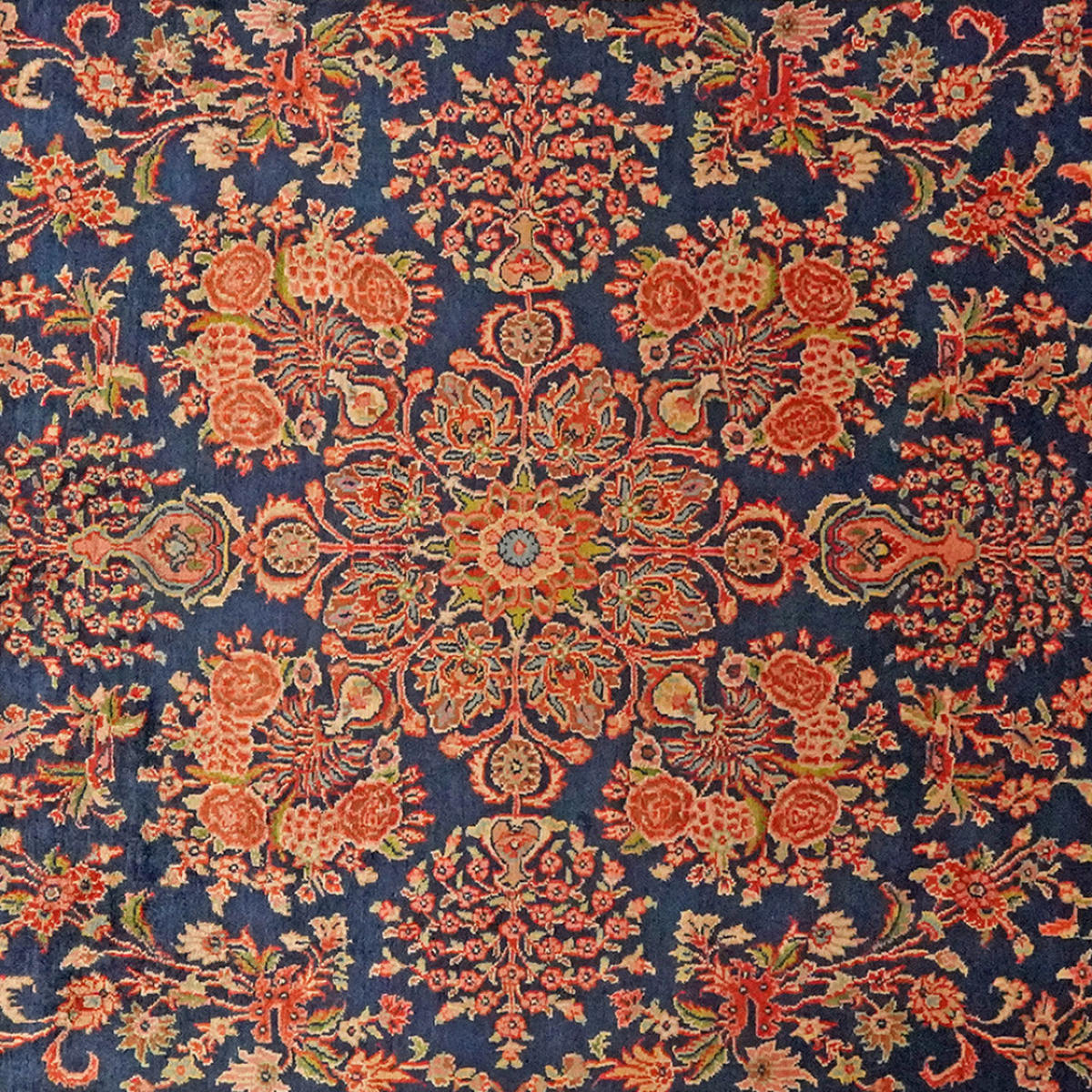 TEPPICH Ekbatan Blau 293/197 cm Schurwolle - Blau, Textil (197/293cm) - Looma