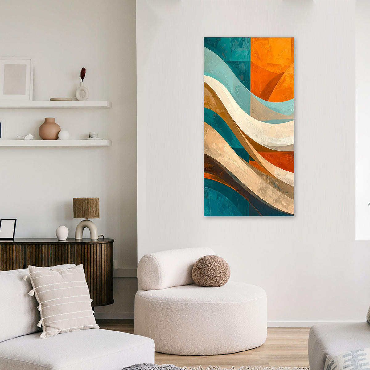 LEINWANDBILD 3D und geometrisch 50x100cm - Multicolor, Textil (50/100cm) - Feeby