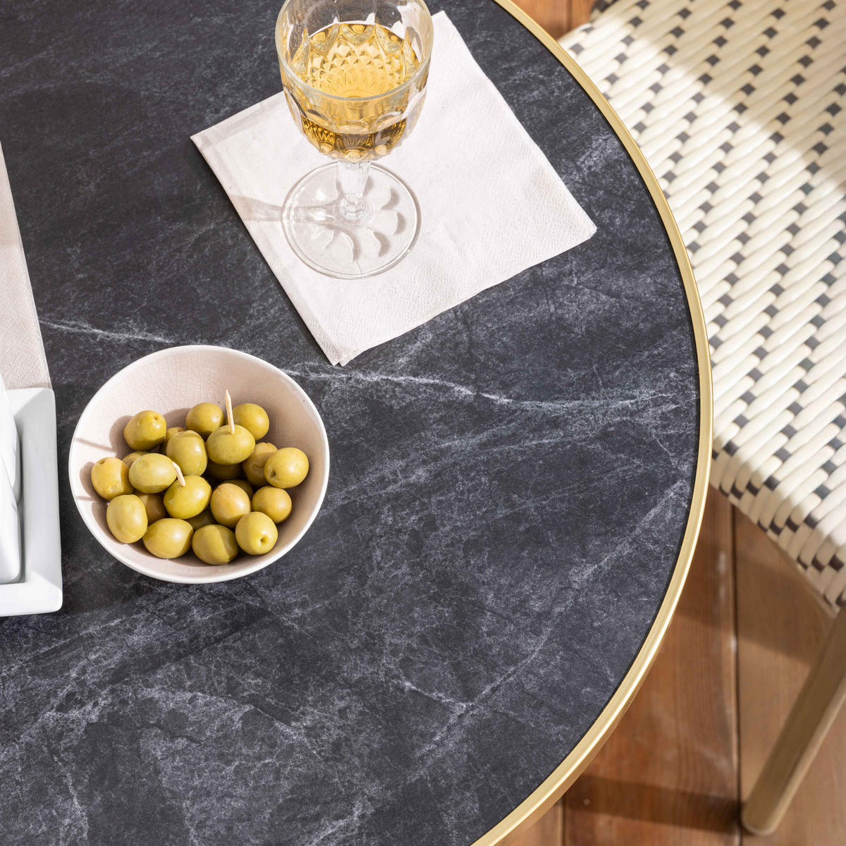 GARTENSET 3-tlg., Grau - Grau, Holzwerkstoff - Oviala