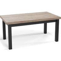 ESSTISCH Gemini rechteckig ausziehbar, Sonoma Eiche 120-160/80/78 cm - Schwarz/Braun, Holz/Holzwerkstoff (80/160/78cm) - WFL GROUP