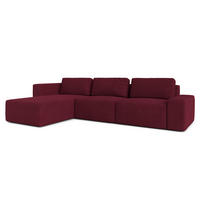 ECKSOFA L Form Arkleton Bordeaux 360/180/93 cm Links mit Schlaffunktion - Bordeaux/Schwarz, Kunststoff/Textil (180/360cm) - AX Living
