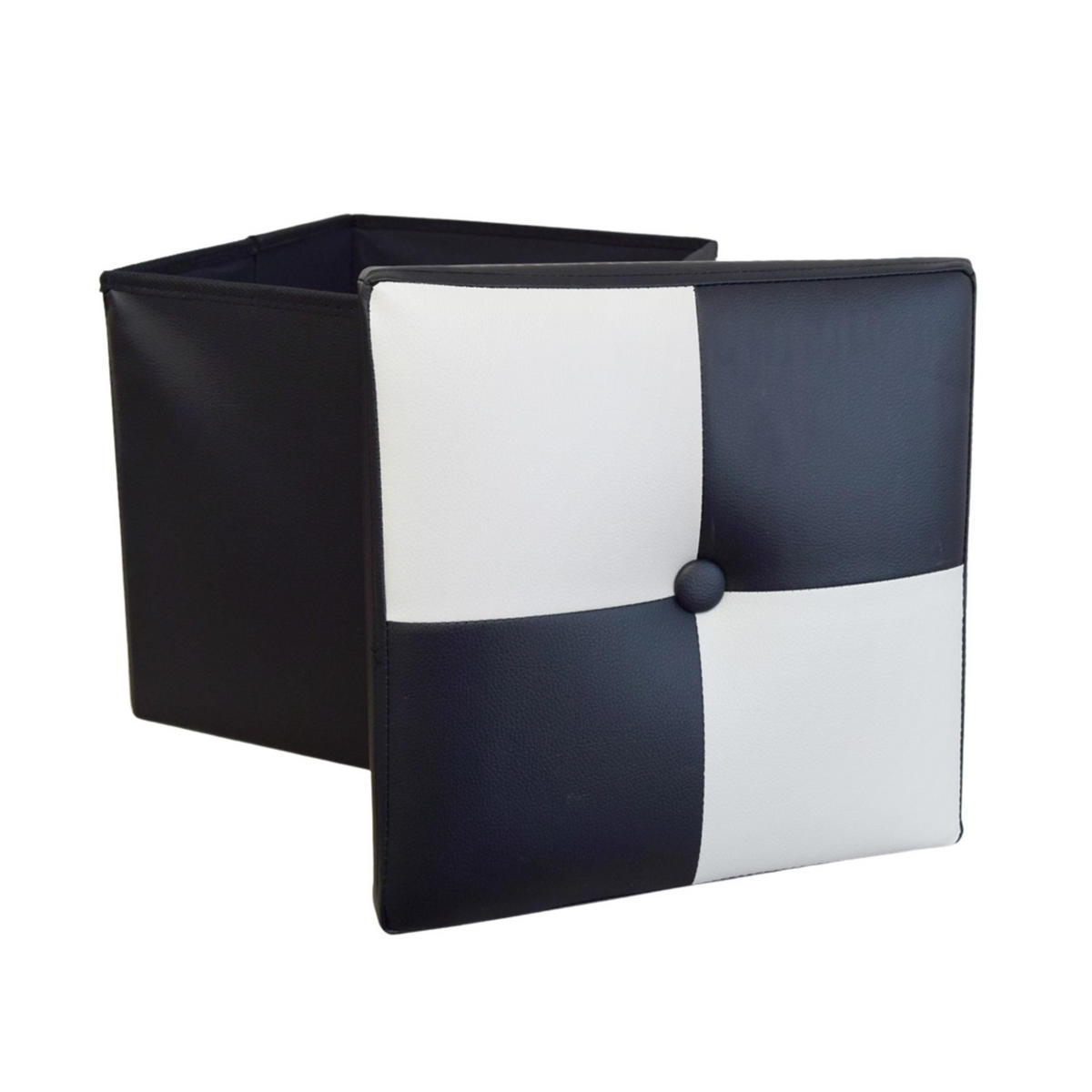 FUSSHOCKER Schwarz 30/30/30 cm - Schwarz, Textil (30/30/30cm) - Mobili Rebecca