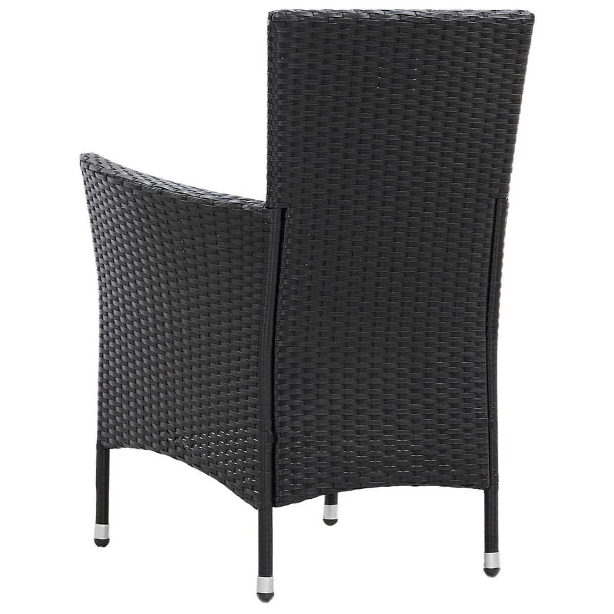 GARTEN-ESSGRUPPE 7-teilig Mit Auflagen Poly Rattan Schwarz - Schwarz, Naturmaterialien/Kunststoff - vidaXL