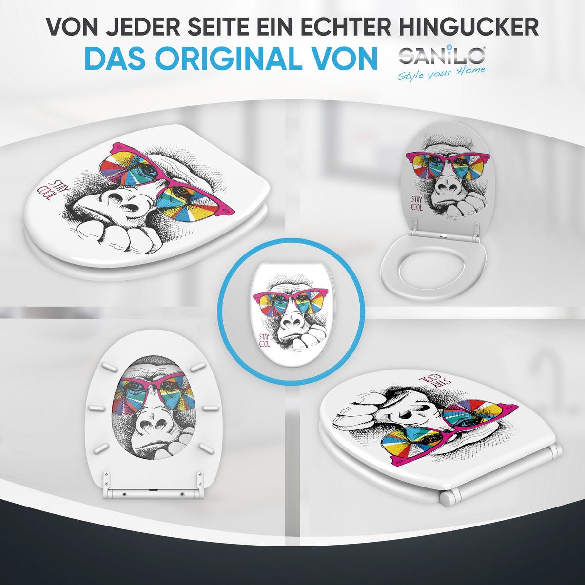 WC-SITZ mit Absenkautomatik Stay Cool - Multicolor, Holzwerkstoff (37.7/5.5/48cm) - Sanilo