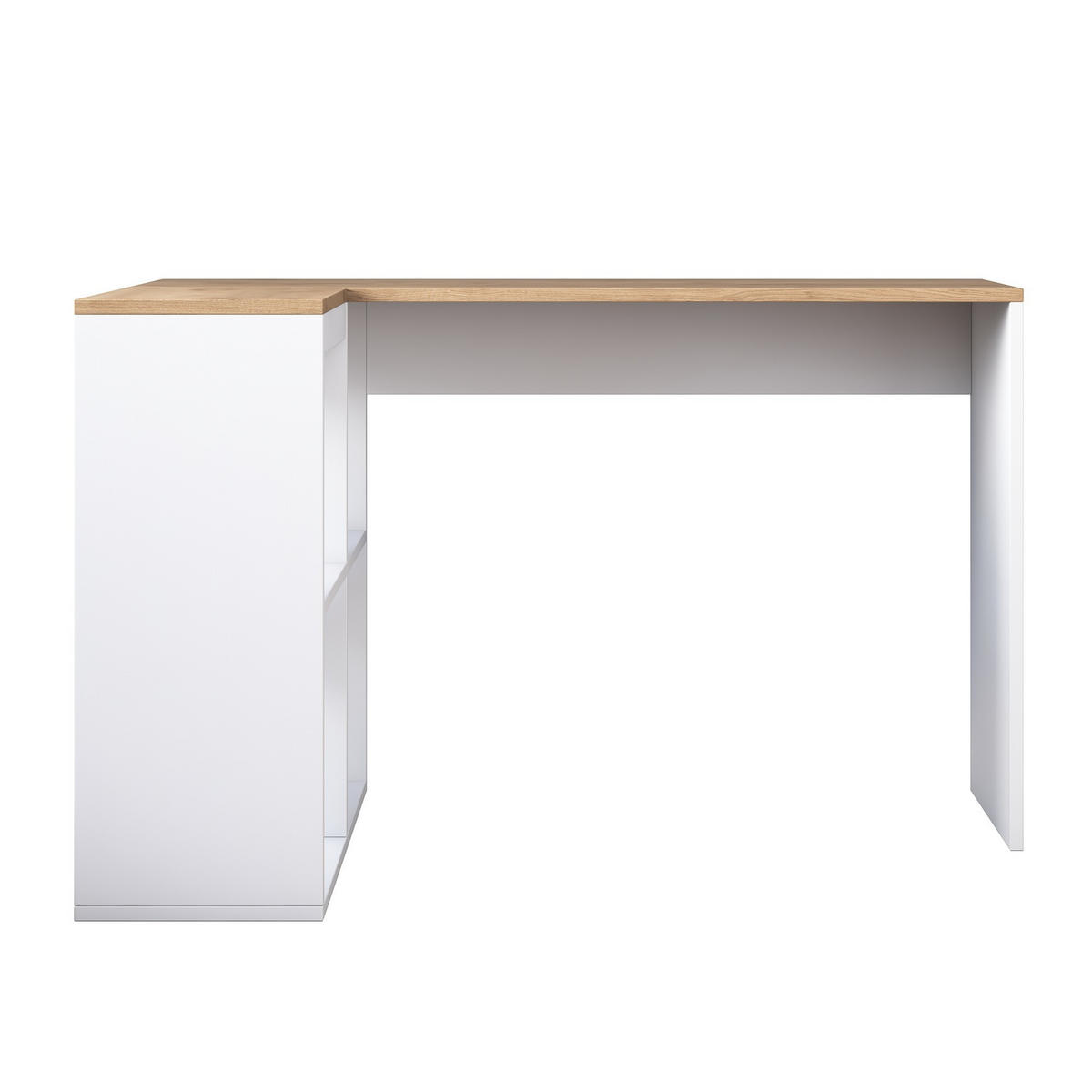 ECKSCHREIBTISCH in eiche- und weissoptik 50/120/74,8 cm - Eichefarben, Holzwerkstoff (120/50/74.8cm) - Calicosy