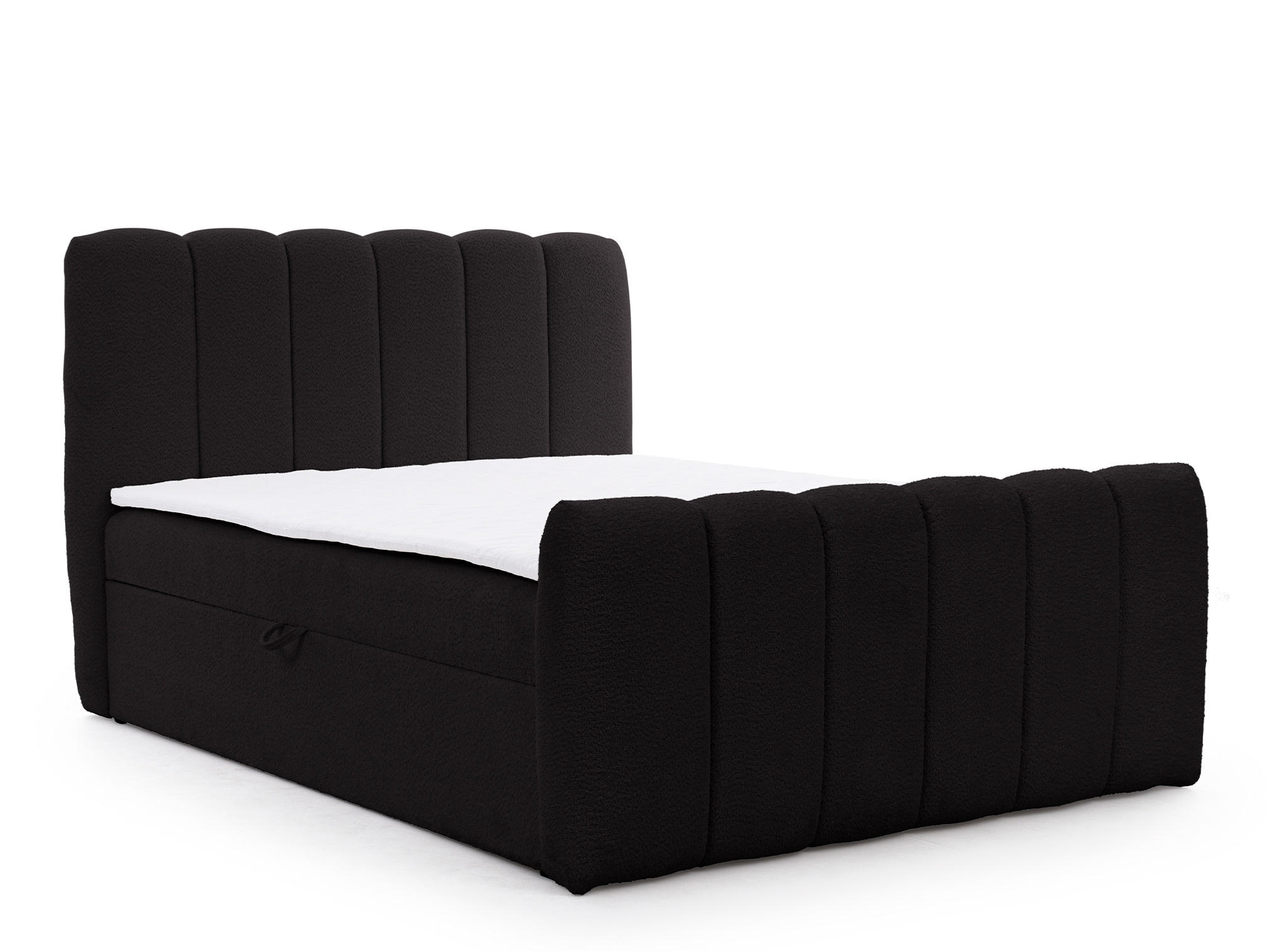 BOXBETT mit Topper und Stauraum 120x200 cm in Schwarz - Schwarz, Textil (120/200cm) - Home Collective