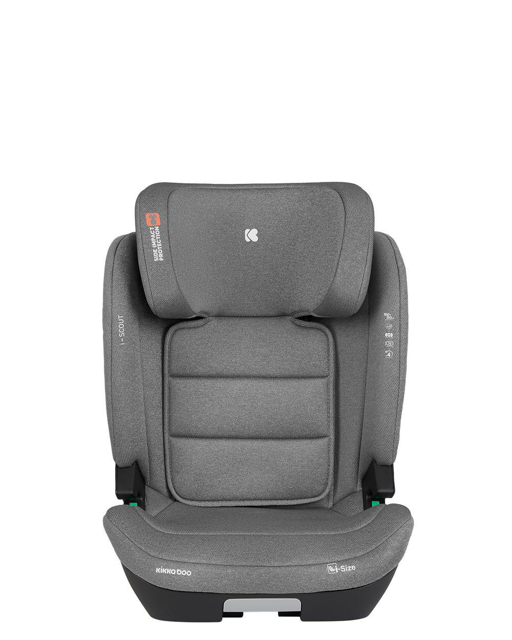 KINDERSITZ i-Scout i-Size hellgrau (100 - 150 cm) Kopfstütze verstellbar Isofix - Hellgrau, Kunststoff (43/63/44cm) - Kikka boo