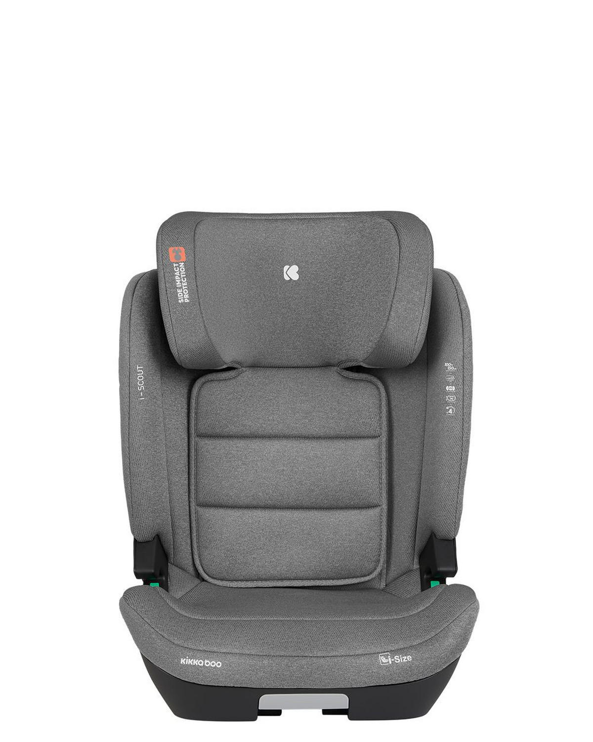 KINDERSITZ i-Scout i-Size hellgrau (100 - 150 cm) Kopfstütze verstellbar Isofix - Hellgrau, Kunststoff (43/63/44cm) - Kikka boo
