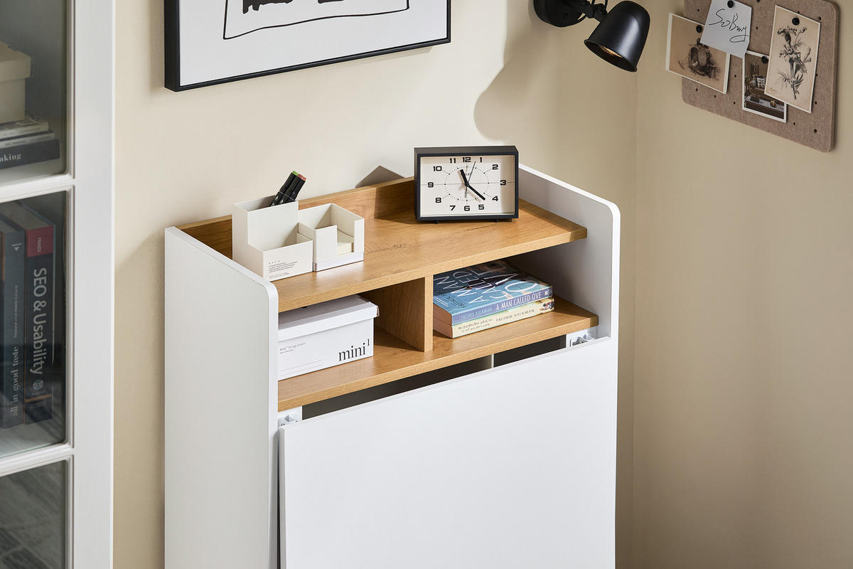 SCHREIBTISCH Weiß klappbar - Weiß, Holzwerkstoff (67/63/93cm) - SoBuy