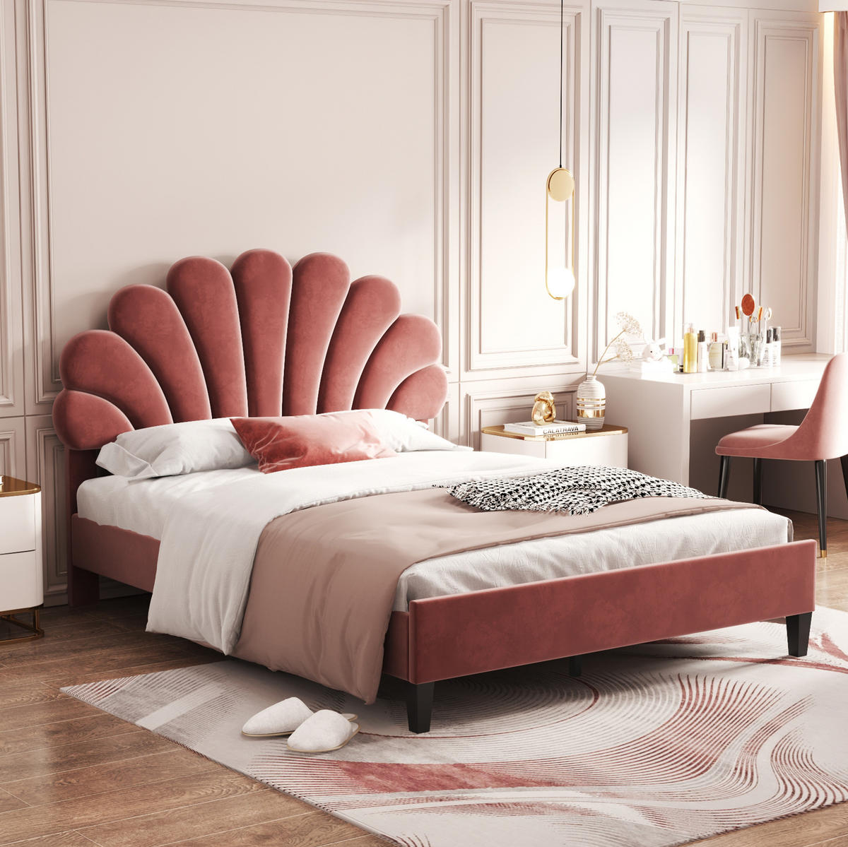 POLSTERBETT mit Lattenrost 140x200 cm Samt Bohnenrot - Rot, Metall (140/200cm) - Beauniv