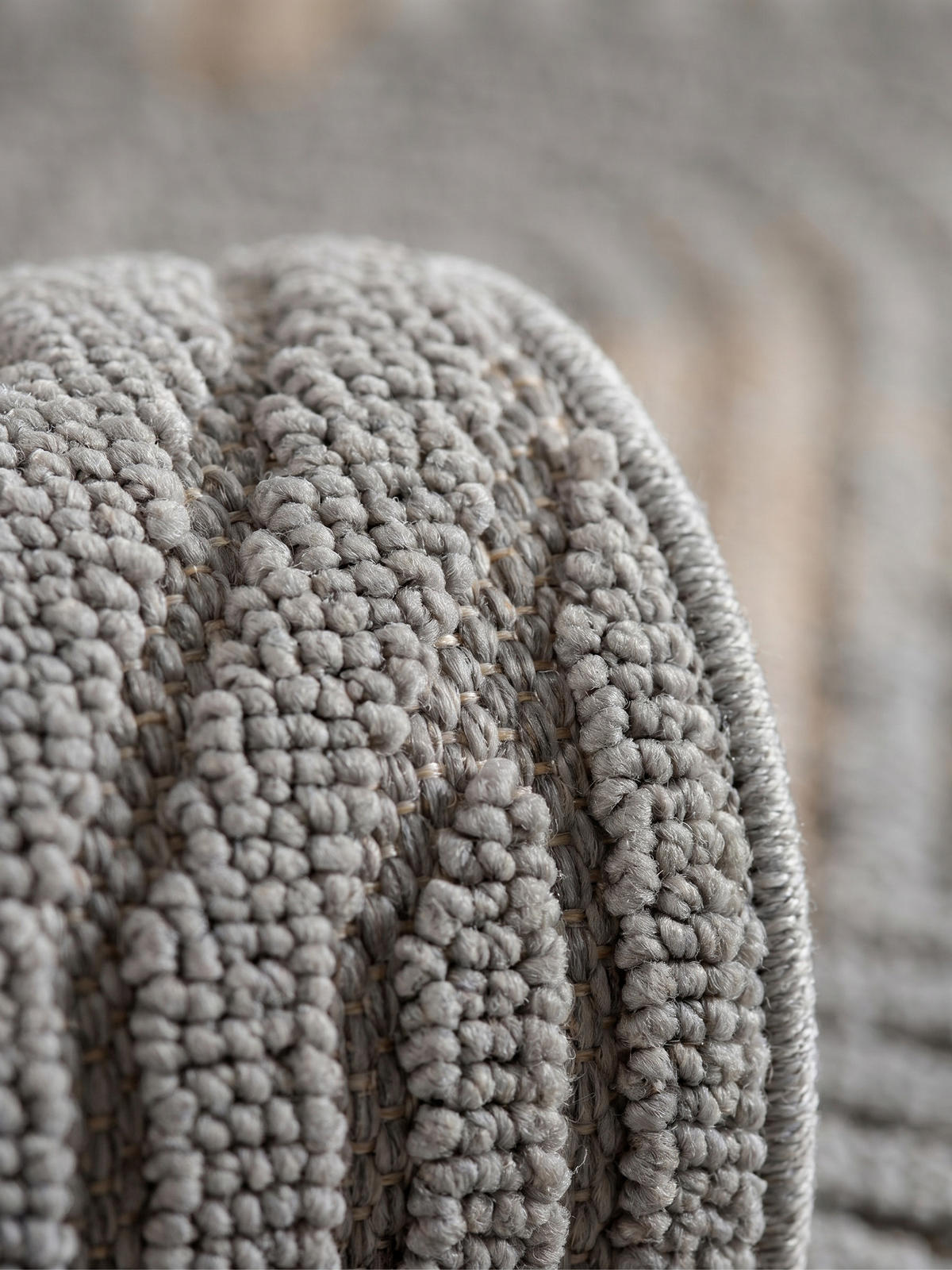 TEPPICH Flachgewebe LANGAU in Silber, mit geometrischen Bögen, Ø 160 cm - Silberfarben, Textil (160/160cm) - KADIMA DESIGN