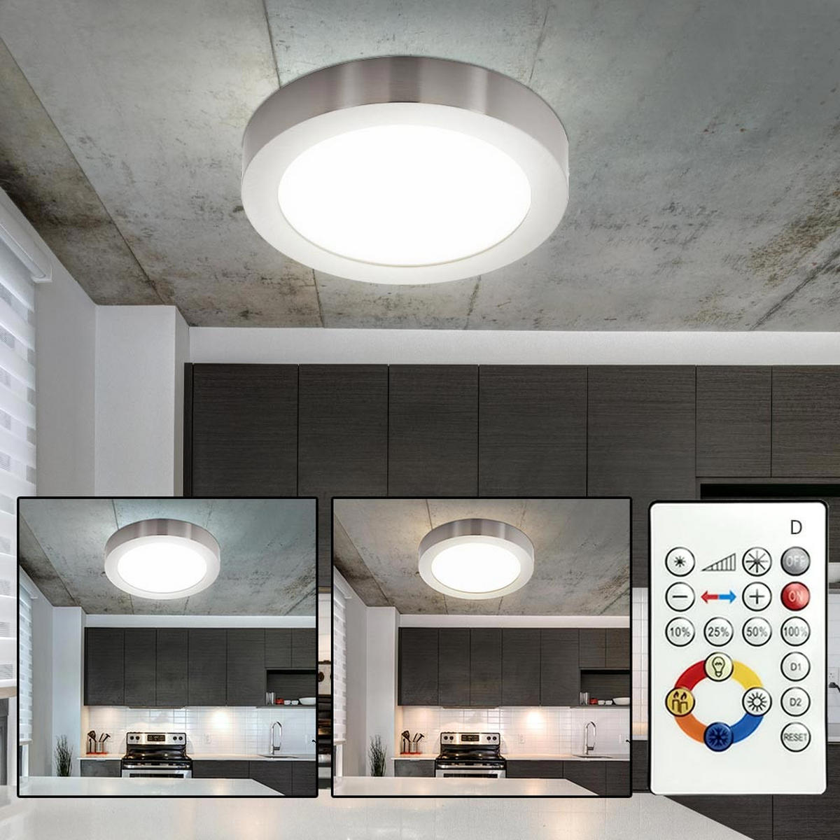 LED DECKENLEUCHTE Metall Silber - Silberfarben, Metall (30/30/3.7cm)